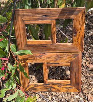 Rustic timber photo frames for 2 photos.