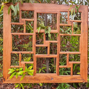 Timber Photo Frame, a brown gum multi picture frame 1m x 1m square in recycled Australian timber made at Wombat frames