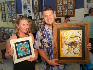 Custom Framing with Australian Recycled Timbers. Artwork in matted Single Picture Frames