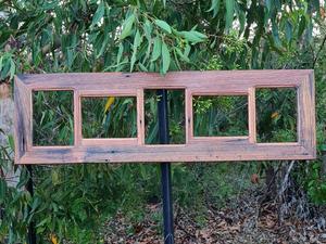 Rustic Recycled Australian timber multi opening photo frame with 5 slots hand crafted at WombatFrames