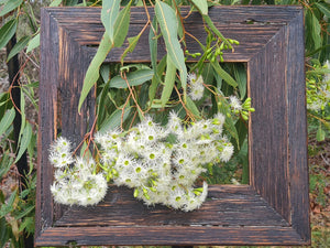 Rustic wooden photo frame 9cm wide hand crafted using Australian recycled timber at WombatFrames