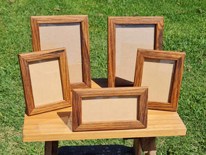 Single wooden photo frames in Australian recycled timber, custom framing in varying sizes hand made at WombatFrames