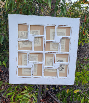 Australian made multi photo collage frame in shabby chic style from rustic timbers for 16 photos