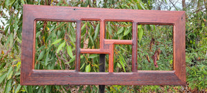 Recycled Red Gum rustic timber multi pic photo frame with 6 openings. A recycled Australian hardwood frame for photo collage