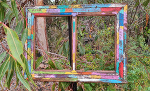 Wooden Picture Frame with 2 photo openings made in recycled Australian timber