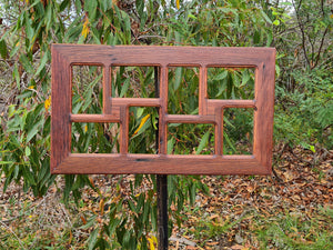 Wooden Multi Photo Collage picture frame for 8 images in Recycled Australian hardwood red gum made at Wombat Frames
