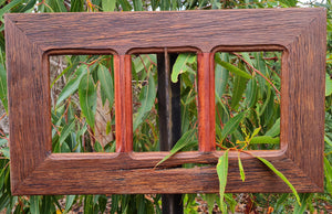Australian recycled red gum hand crafted pucture frame for 3 pictures made at WombatFrames