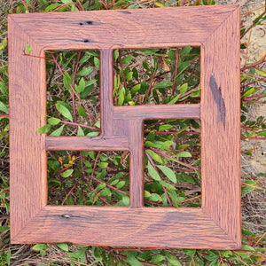 4 Photo Square Multi opening picture frame in red gum Australian eco friendly  reclaimed wood custom made in many sizes, an Australian gift idea