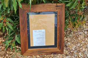 Eco friendly picture frame available in many sizes made in recycled Australian hardwood at WombatFrames