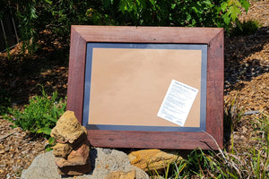 Large picture frame with charcoal mat hand made in Australian native red gum at WombatFrames