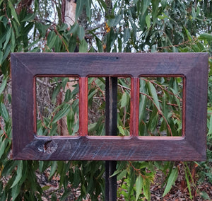 Multi opening picture frame made at WombatFrames in recycled timber red gum
