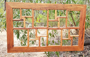 Recycled Australian timber 20 mixed size photoframe in brown gum 