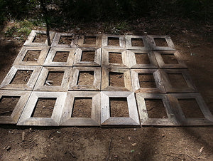 Old fence paling picture frames in all sizes, rustic grey weathered look with nail holes