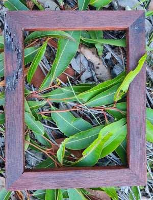 Wooden photo frame with 2cm wide surround in Australian red gum made at WombatFrames