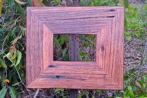 Wide picture frame in recycled Australian red gum hardwood with nail holes