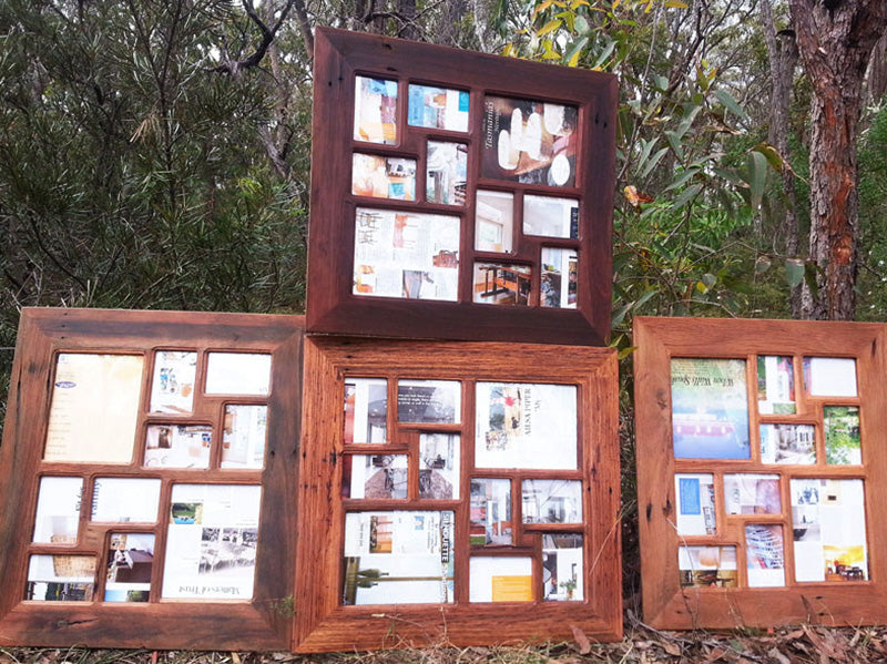 Recycled timber multi photo collage frame for 10 photos Australia