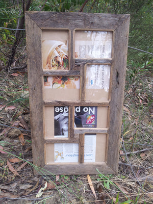 Wooden Multi Photo Collage Photo Frame for 8 photos made in Australia.
