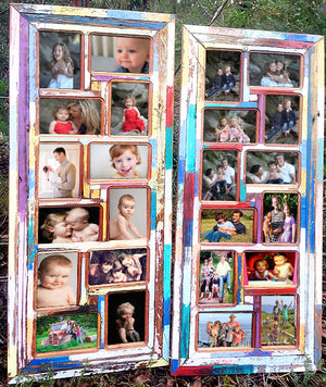 Popular 12 Photo Frame in Recycled Timber. A Multi Picture Photo Frame.