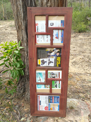 Salvaged Recycled Timber Multi Photo Frame with 10 Opening spaces for pictures