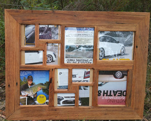 Wombat Frames large multi wall photo frames in brown gum recycled Australian timber 