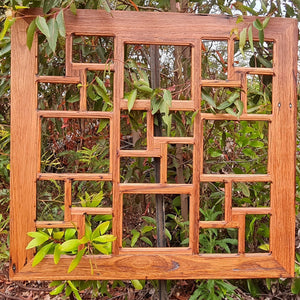 Timber Photo Frame, a brown gum multi picture frame 1m x 1m square in recycled Australian timber made at Wombat frames