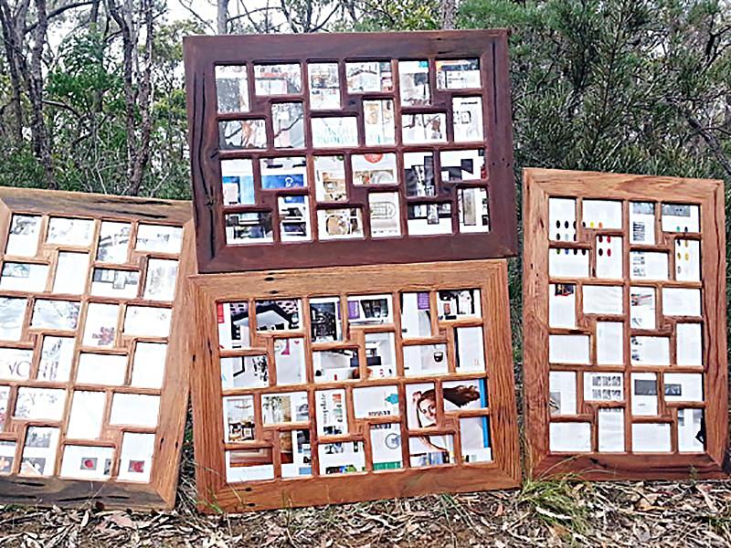 Recycled Timber Unique Collage Muliti Frame with 24 Photo Openings ...