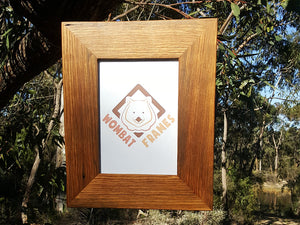 Eco-friendly recycled timber photo frame in brown gum size A4