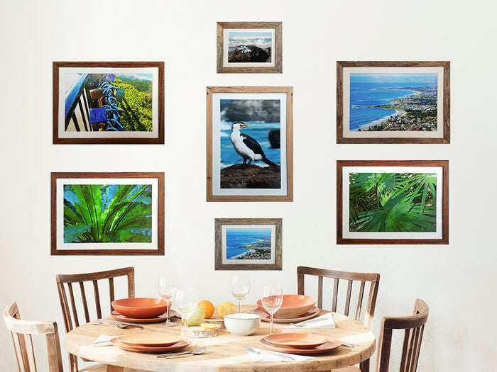 2cm wide Recycle Timber Photo Frames with an antique white 3cm Matt Board insert