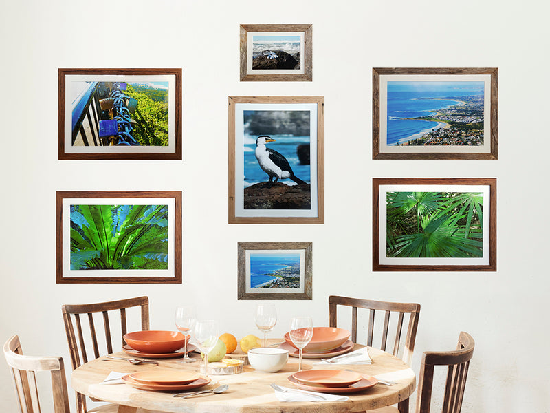 2cm wide Recycle Timber Photo Frames with an antique white 3cm Matt Bo