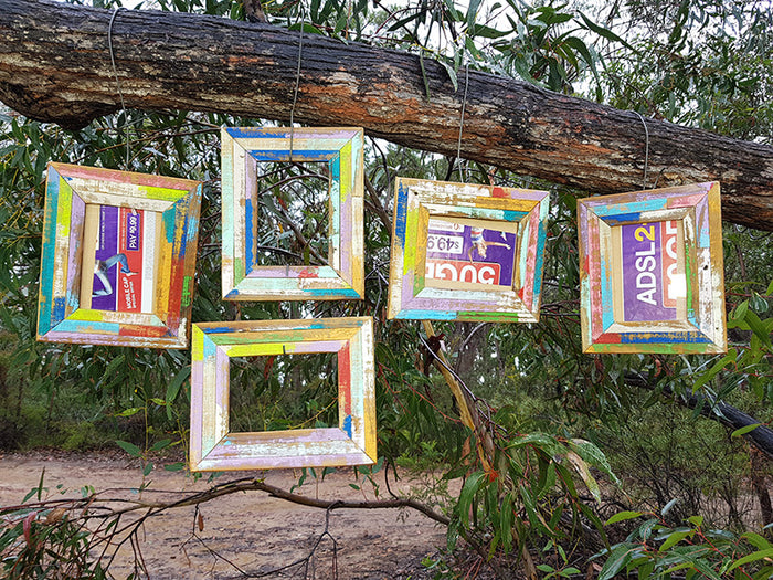 Wombat Happy Frames Single Colourful Recycled Timber Photo Frames
