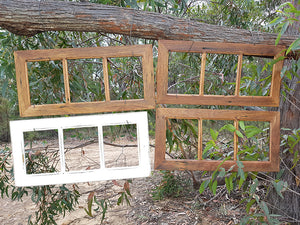 Recycled Timber Brown Gum and Vintage White 3 opening family photo frames in all sizes