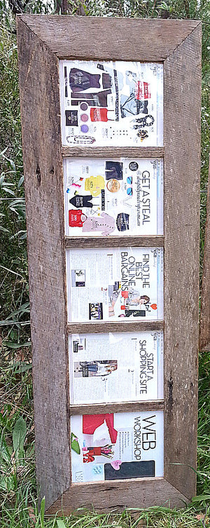 Rustic Wooden Picture Frame for 5 Photos in many sizes made in Australian recycled timber