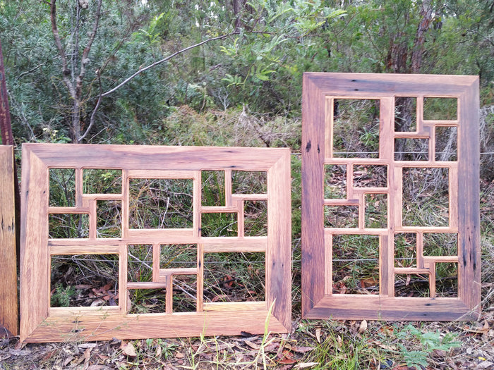 Multi photo frame 15 openings, Australian Recycled Timber