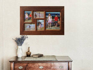 Eco Friendly  Authentic Australian Recycled Timber 5 opening Family Photo Multi Frame