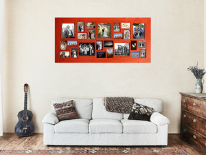Bright Red Multi size Photo Collage Frame, one of our Coloured Picture Frames made with Recycled Timber