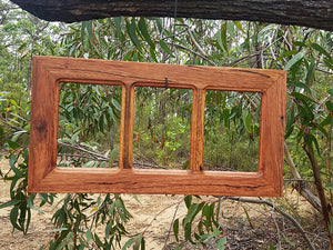 Australian Brown Gum 3 opening picture frame for photo enlargements Eco Friendly Custom Framing