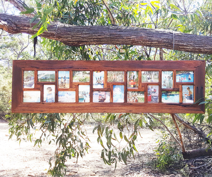 Family Multi Photo Frame for 20 Pics made in Australia using recycled timber
