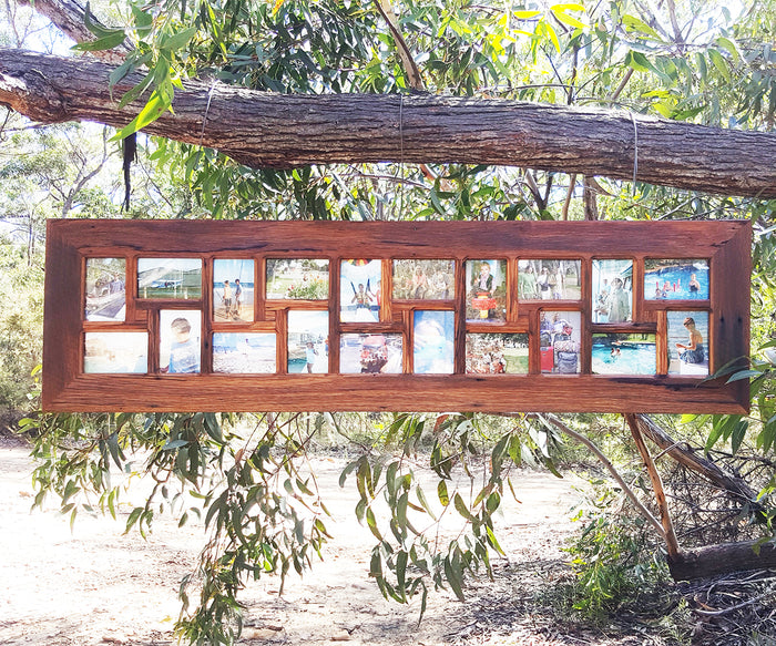 Family Multi Photo Frame for 20 Pics made in Australia using recycled timber