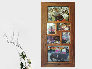 Eco Friendly Multi Photo Frame with 6 openings made with Recycled Timber Australia