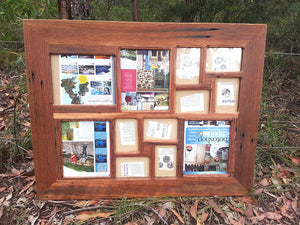 Large Multi opening Collage Picture Frame made with authentic Recycled Australian Timber Brown Gum
