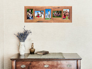 Recycled Timber Family Photo frame with 5 opening slots Eco Friendly made in Australia