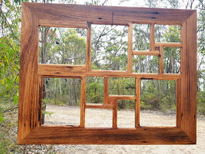 Custom Recycled Timber Collage Multi Photo Frame With 12 Openings made in Recycled Australian timber at WombatFrames