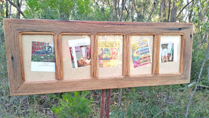 Rustic Wooden Picture Frame for 5 Photos in many sizes made in Australian recycled timber