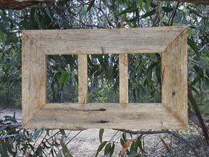 Rustic Fence look Weathered Grey 3 photo opening Picture Frame hand crafted in Australia