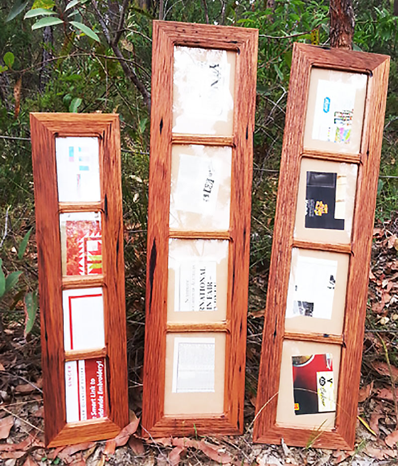 Wooden picture frames for 4 photos made in Australian recycled timbers