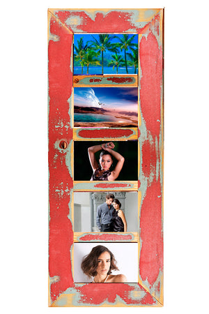 Rustic Wooden Picture Frame for 5 Photos in many sizes made in Australian recycled timber