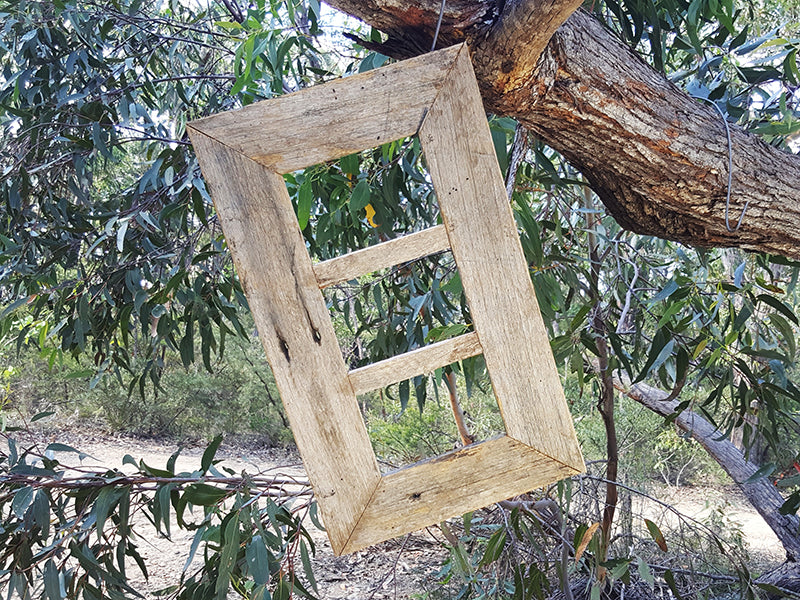 Rustic 3 Photo Frame Weathered Rustic Grey Fence look 3 opening Multi Picture Frames