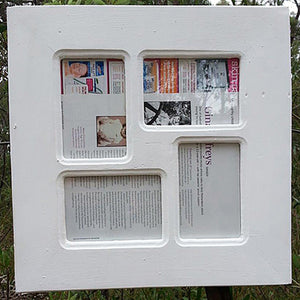 White 4 photo square multi opening picture frame created using sustainable Australian recycled timber, an Aussie  hand made gift idea