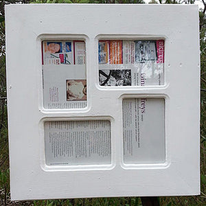 White 4 photo square multi opening picture frame created using sustainable Australian recycled timber, an Aussie  hand made gift idea