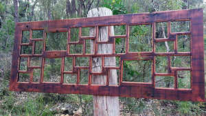 Wombat Frames RecycledWooden Timber Oregon Multi Picture Frames second largest the size of a door for 36 pictures in two sizes